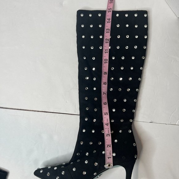 Betsey Johnson Alina Womens Faux Suede Pointed Toe‎ Knee-High Bedazzled Boots 6 - Picture 9 of 11
